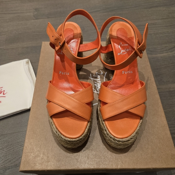 $995 Christian Louboutin CALAKALA 70 Platform Espadrille EU 39 US 9 NIB - Picture 6 of 9